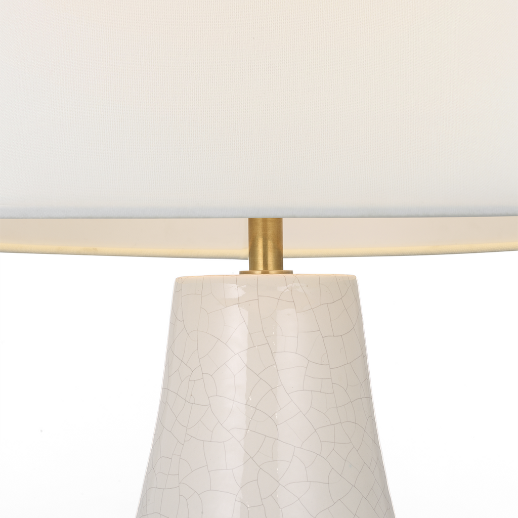 Kefi 25" Table Lamp | Crackled Ivory | Linen Shade