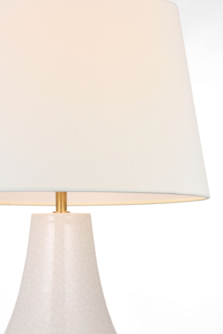 Kefi 25" Table Lamp | Crackled Ivory | Linen Shade