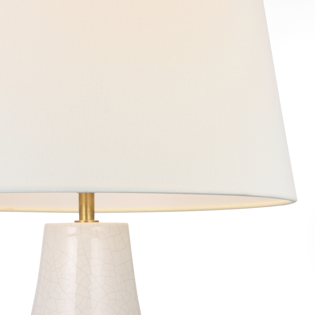 Kefi 25" Table Lamp | Crackled Ivory | Linen Shade