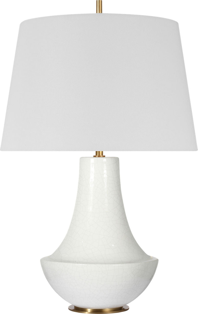 Kefi 25" Table Lamp | Crackled Ivory | Linen Shade