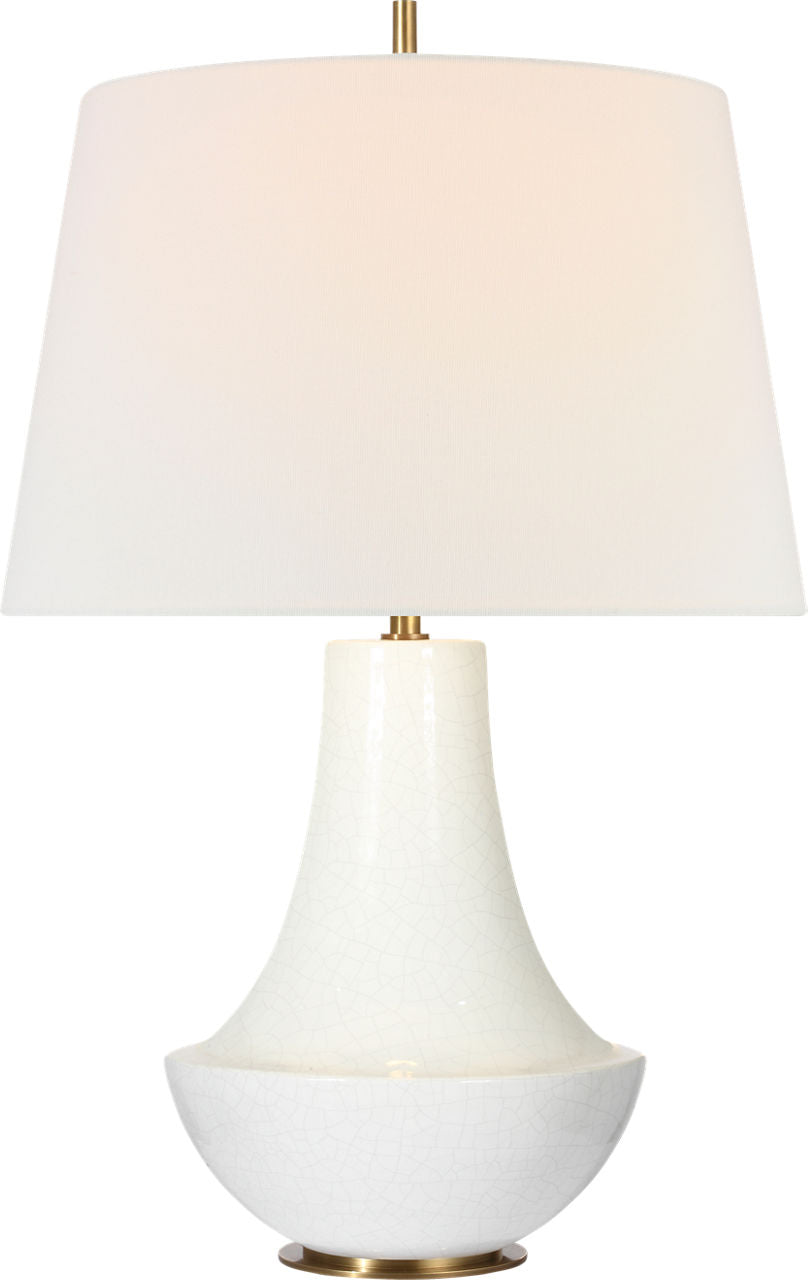 Kefi 25" Table Lamp | Crackled Ivory | Linen Shade