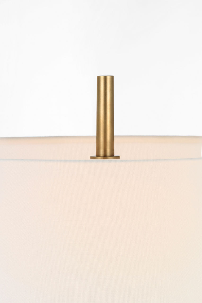 Kefi 25" Table Lamp | Dark Travertine | Linen Shade