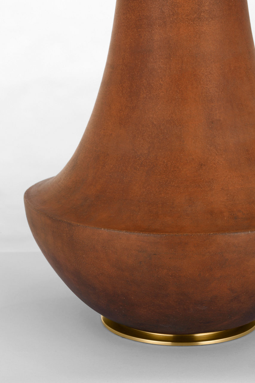 Kefi 25" Table Lamp | Natural Terracotta | Linen Shade