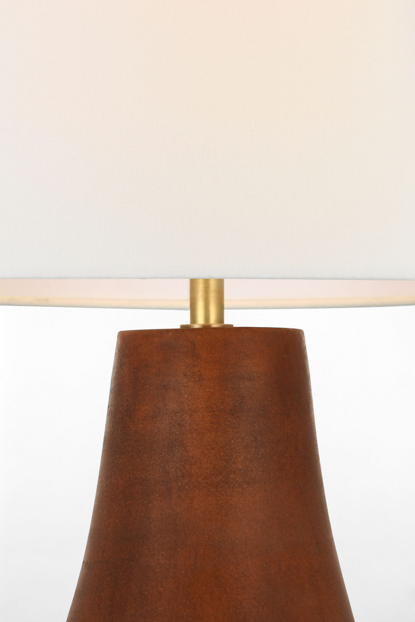 Kefi 25" Table Lamp | Natural Terracotta | Linen Shade