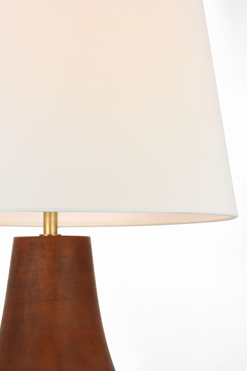 Kefi 25" Table Lamp | Natural Terracotta | Linen Shade