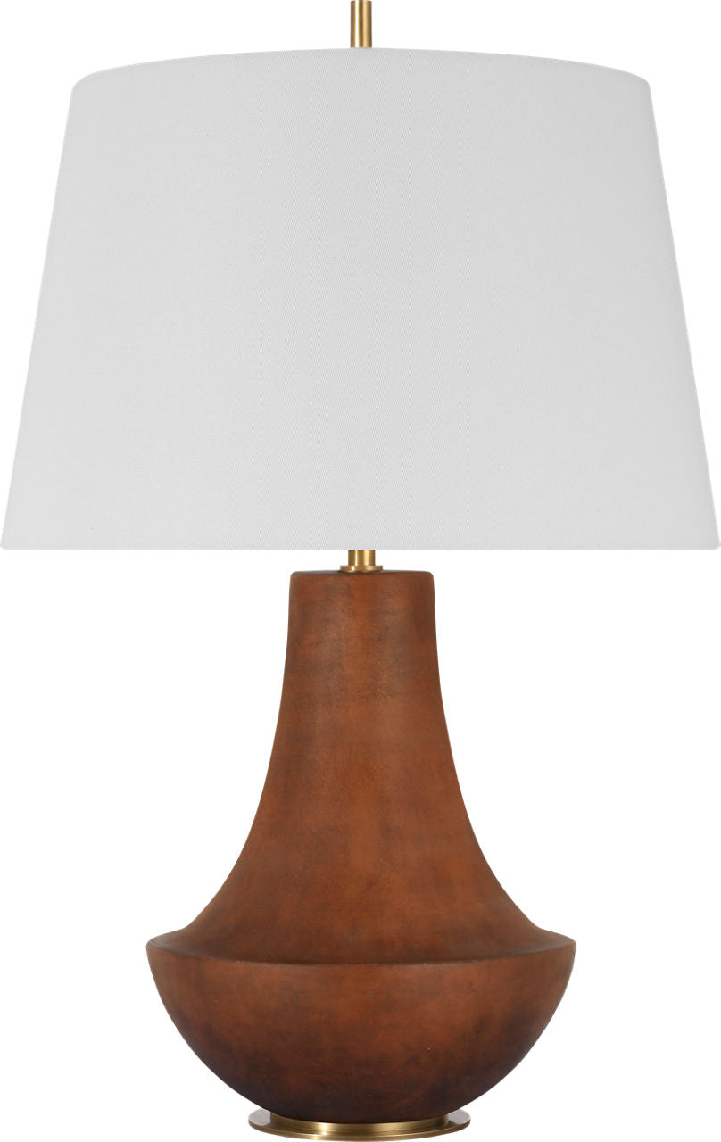Kefi 25" Table Lamp | Natural Terracotta | Linen Shade