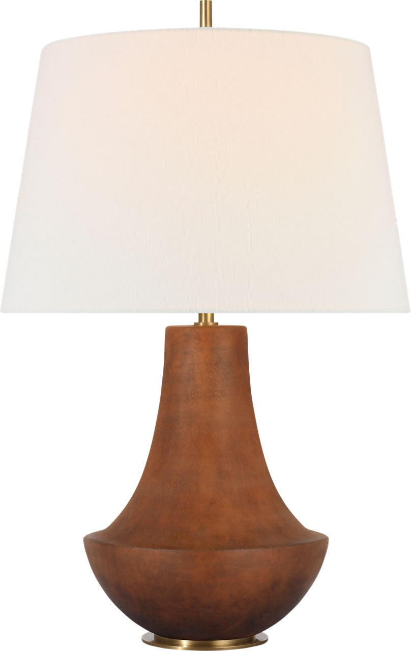 Kefi 25" Table Lamp | Natural Terracotta | Linen Shade