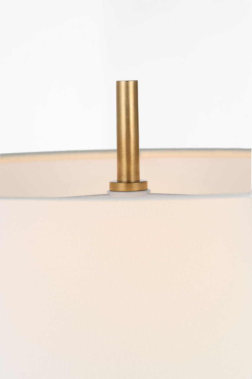 Kefi 25" Table Lamp | Natural Travertine | Linen Shade