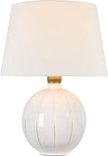 Ponteil 17" Table Lamp | Crackled Ivory | Linen Shade