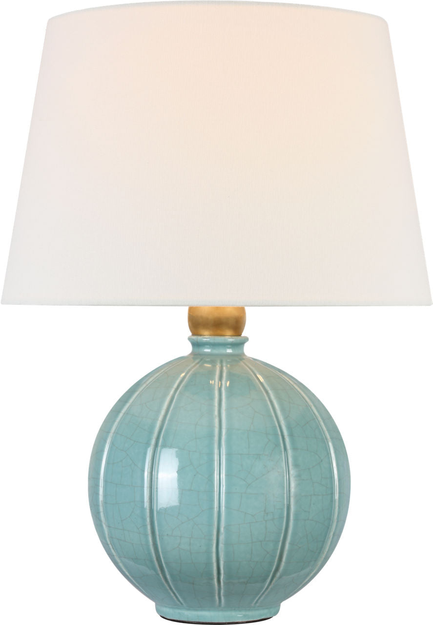 Ponteil 17" Table Lamp | Crackled Robin | Linen Shade