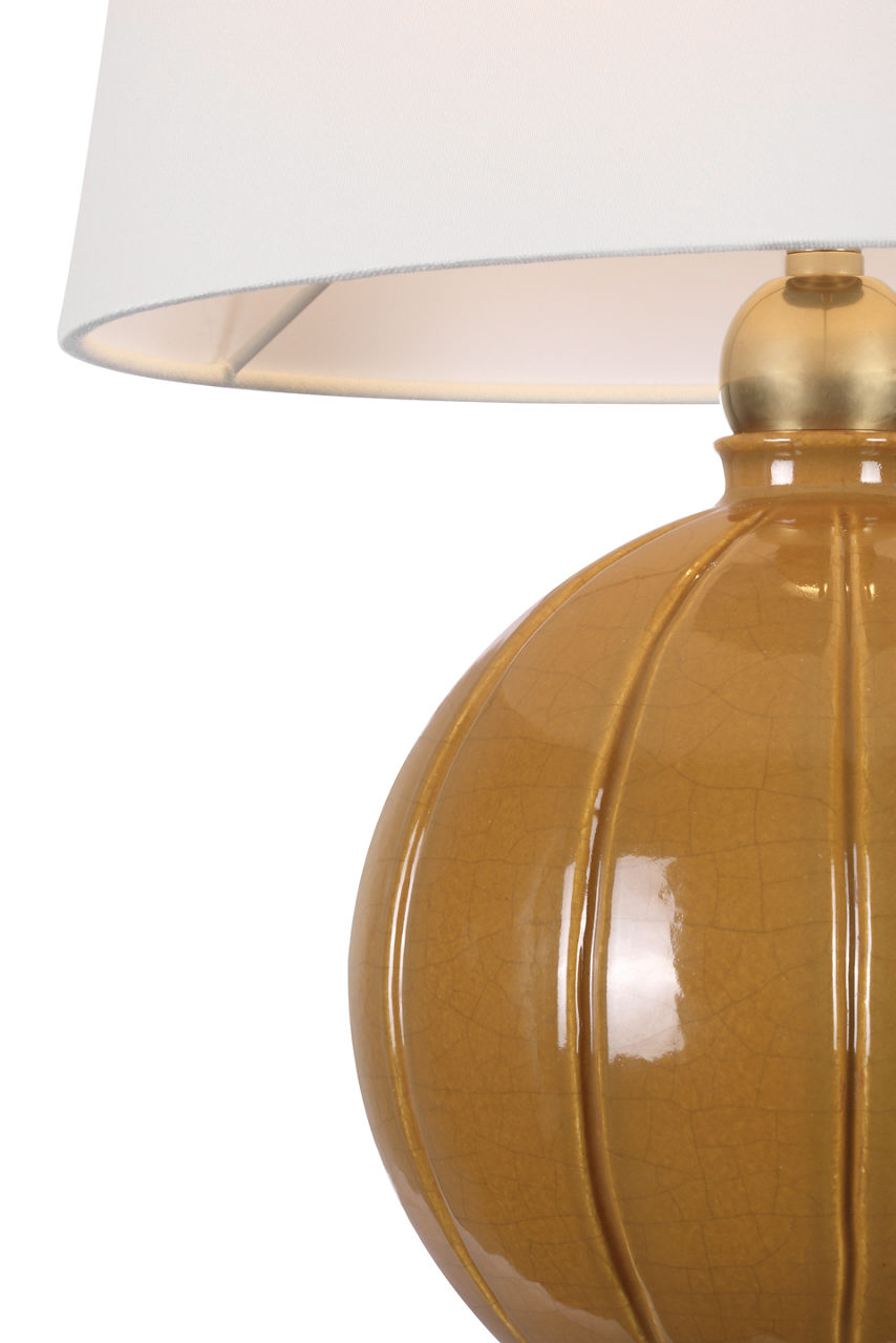 Ponteil 17" Table Lamp | Crackled Sienna | Linen Shade