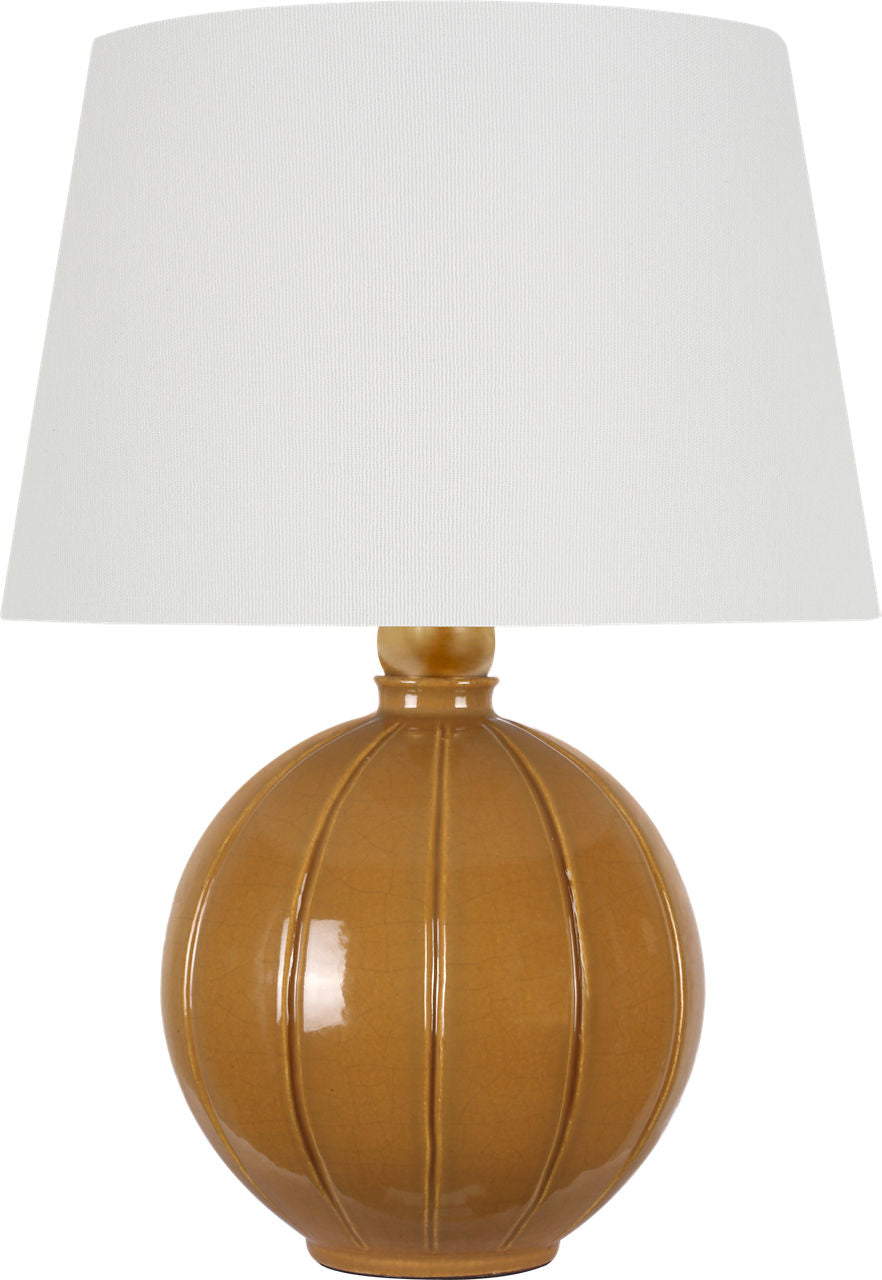 Ponteil 17" Table Lamp | Crackled Sienna | Linen Shade