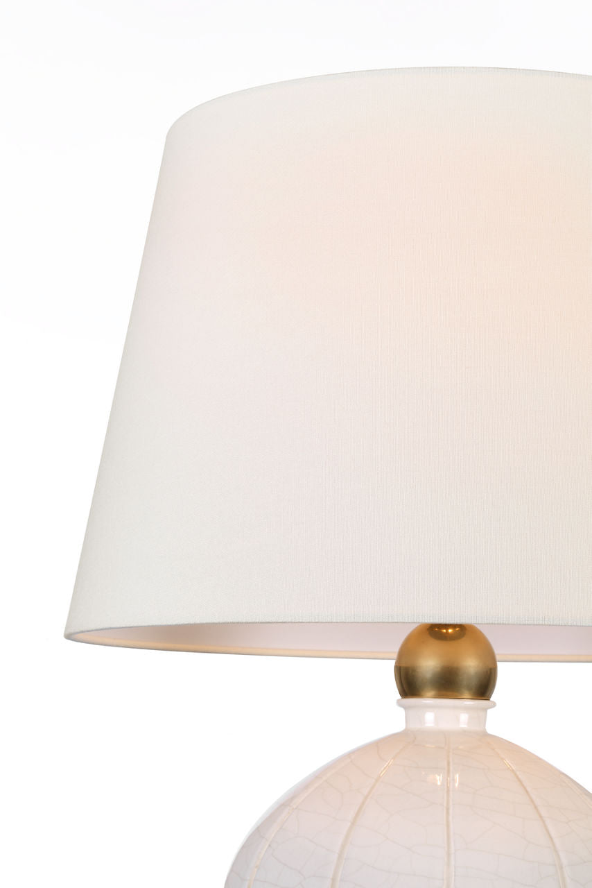 Ponteil 26" Table Lamp | Crackled Ivory | Linen Shade