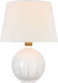 Ponteil 26" Table Lamp | Crackled Ivory | Linen Shade