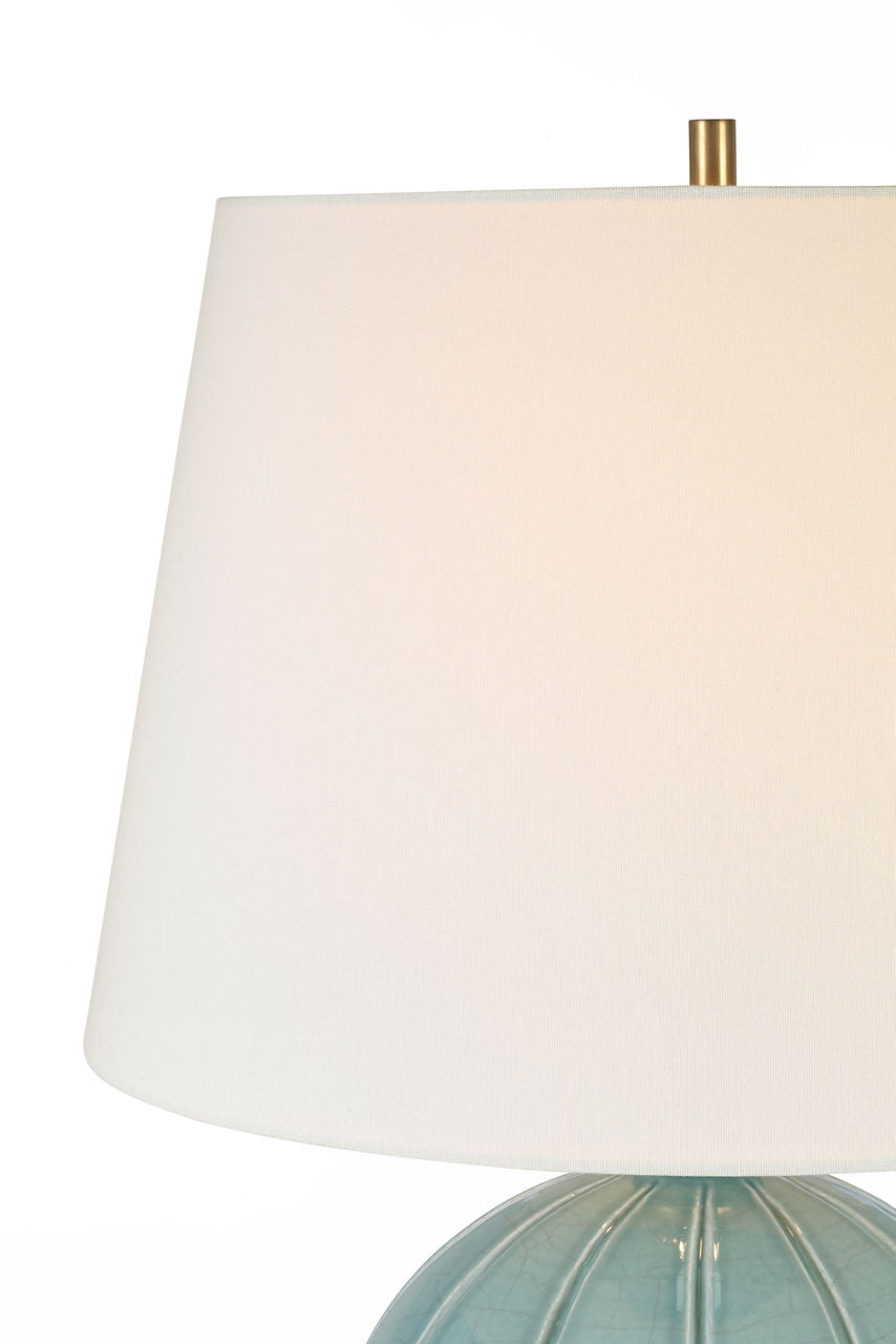 Ponteil 26" Table Lamp | Crackled Robin | Linen Shade
