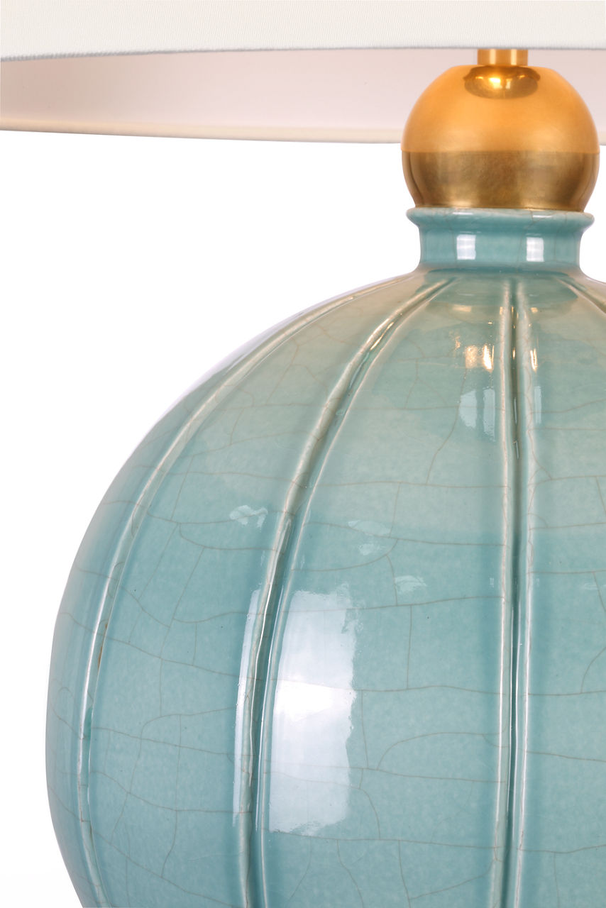 Ponteil 26" Table Lamp | Crackled Robin | Linen Shade