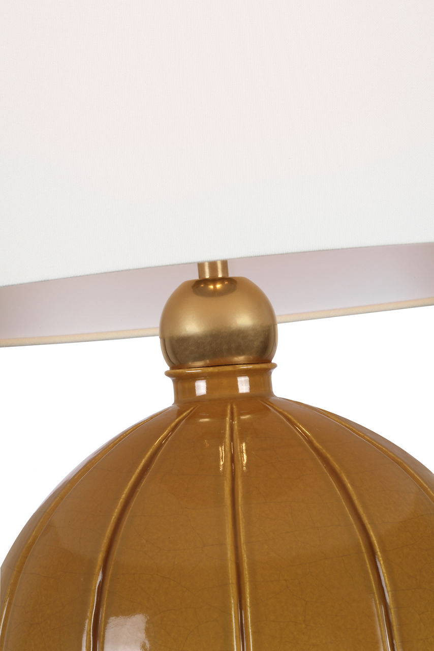 Ponteil 26" Table Lamp | Crackled Sienna | Linen Shade