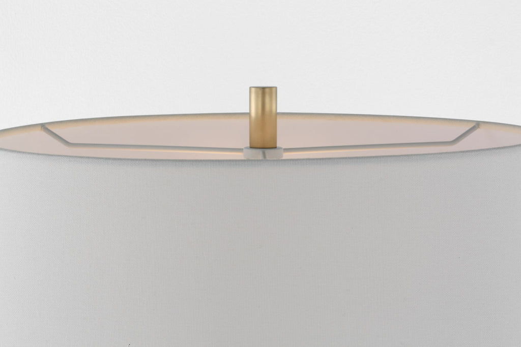 Ponteil 26" Table Lamp | Crackled Sienna | Linen Shade