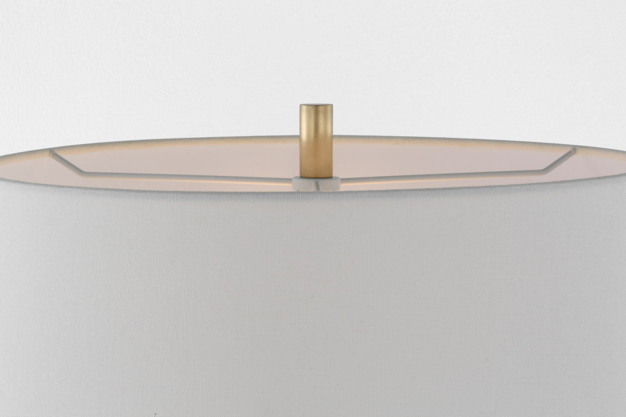 Ponteil 26" Table Lamp | Crackled Sienna | Linen Shade