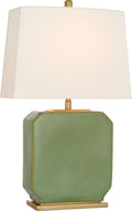 Monique 20" Table Lamp | Silk Green | Linen Shade