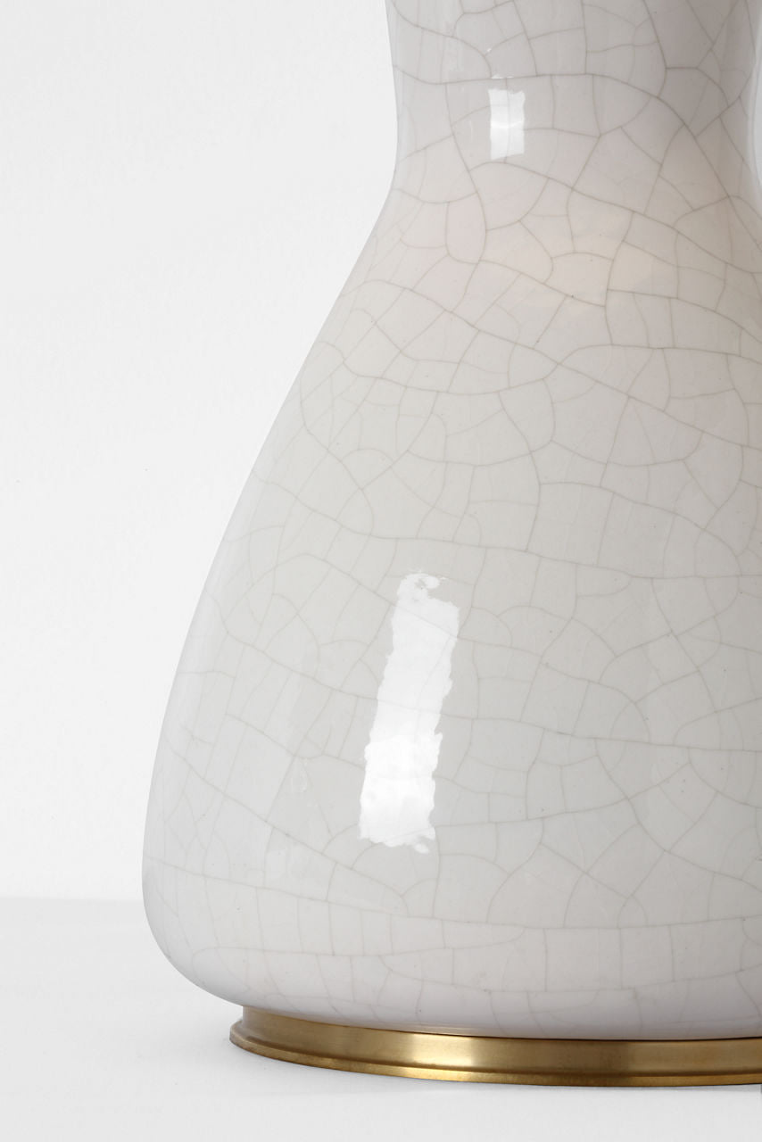 Jess 29" Table Lamp | Crackled Ivory | Linen Shade