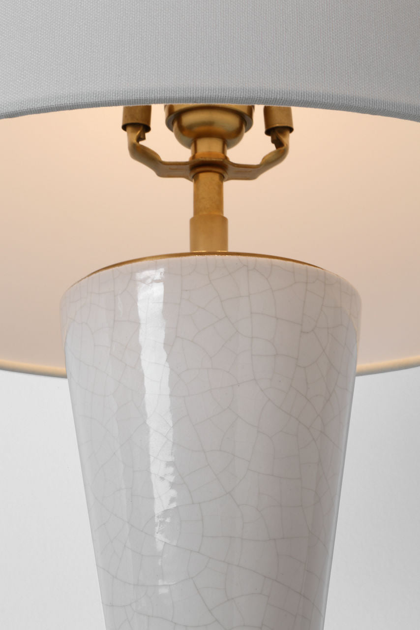Jess 29" Table Lamp | Crackled Ivory | Linen Shade