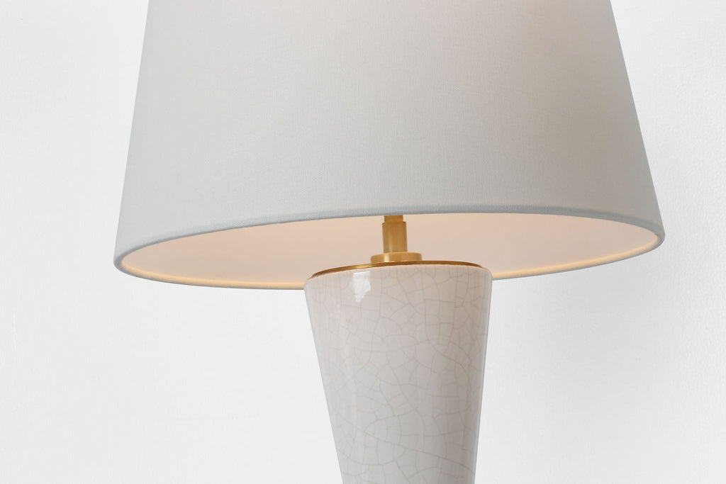 Jess 29" Table Lamp | Crackled Ivory | Linen Shade