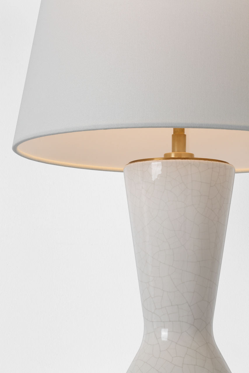 Jess 29" Table Lamp | Crackled Ivory | Linen Shade