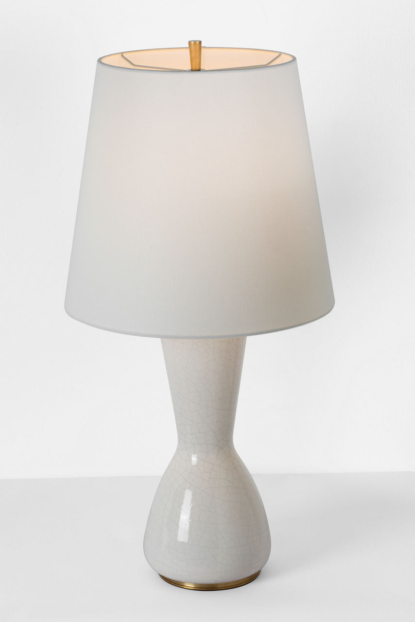 Jess 29" Table Lamp | Crackled Ivory | Linen Shade
