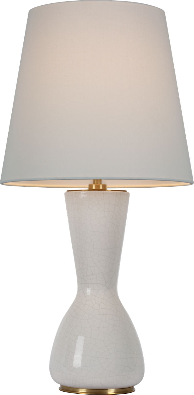 Jess 29" Table Lamp | Crackled Ivory | Linen Shade