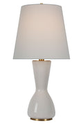 Jess 29" Table Lamp | Crackled Ivory | Linen Shade