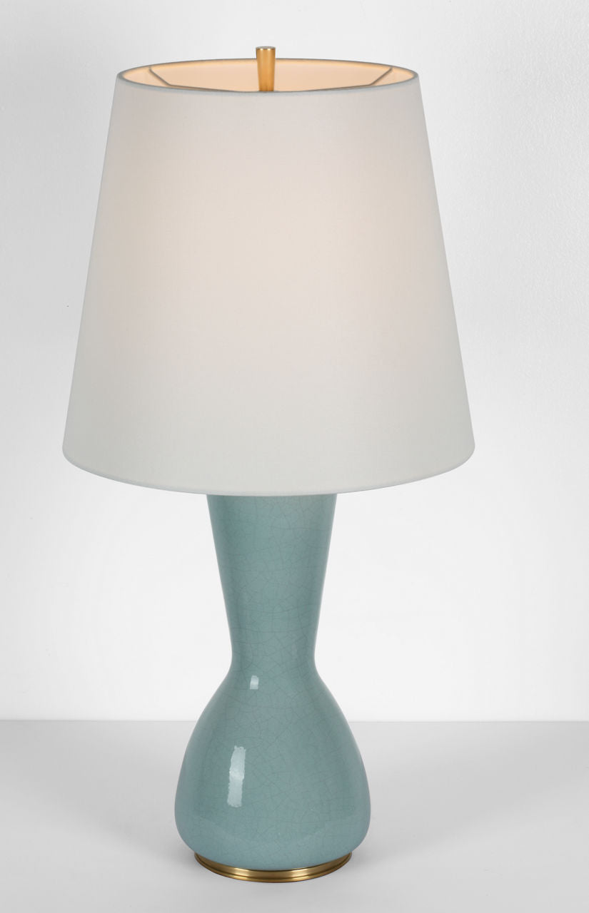 Jess 29" Table Lamp | Crackled Robin | Linen Shade