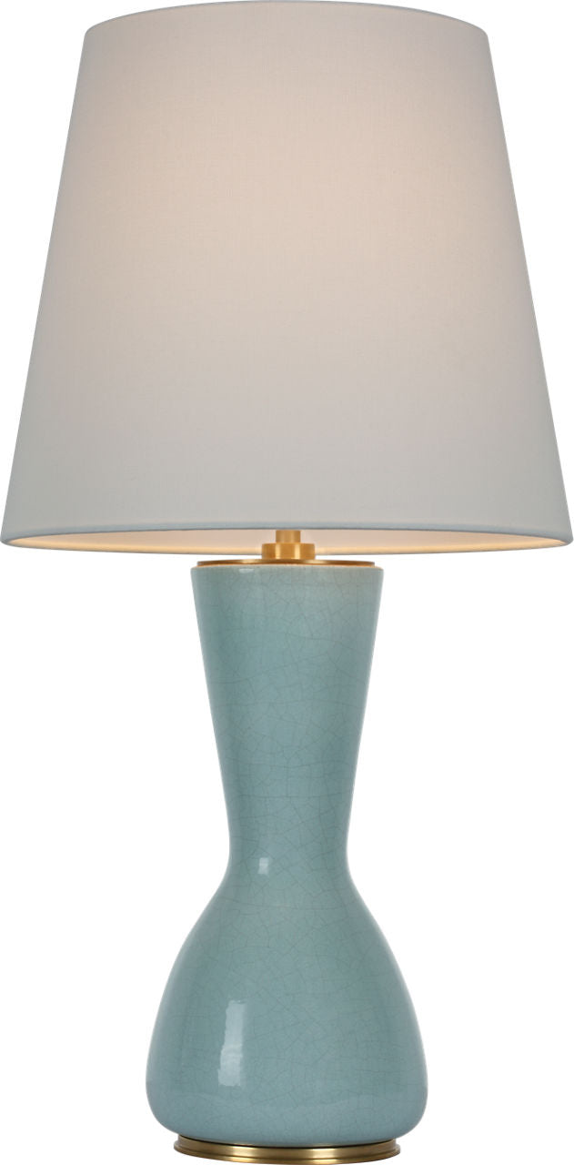 Jess 29" Table Lamp | Crackled Robin | Linen Shade