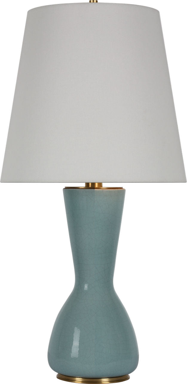 Jess 29" Table Lamp | Crackled Robin | Linen Shade