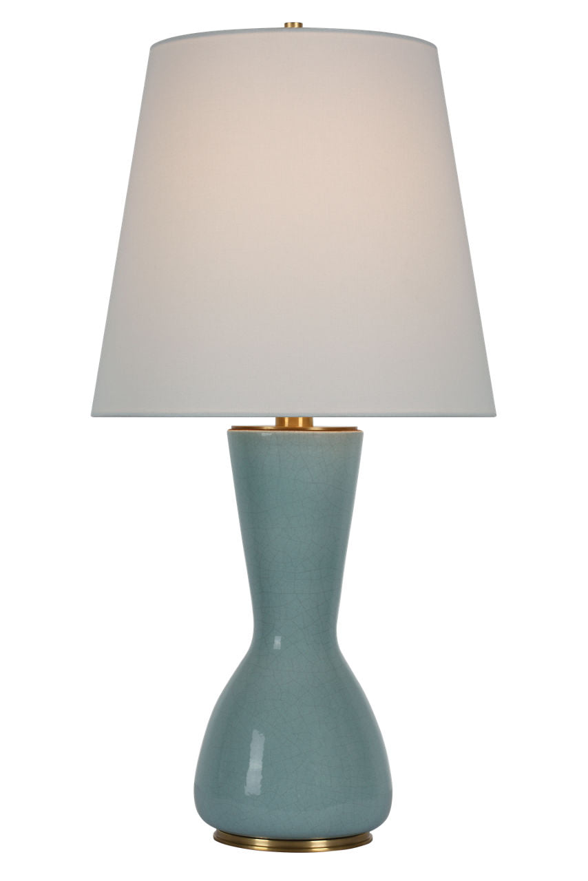 Jess 29" Table Lamp | Crackled Robin | Linen Shade