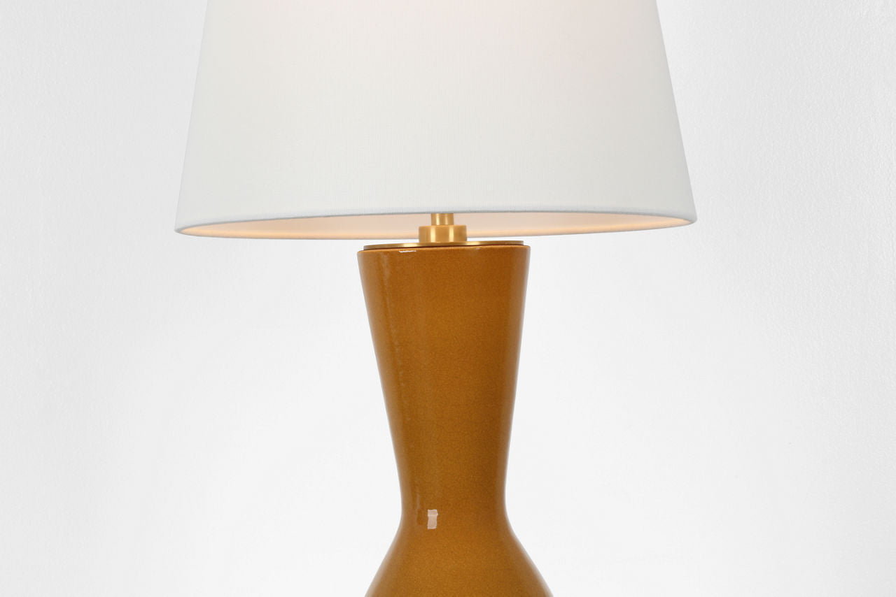 Jess 29" Table Lamp | Crackled Sienna | Linen Shade