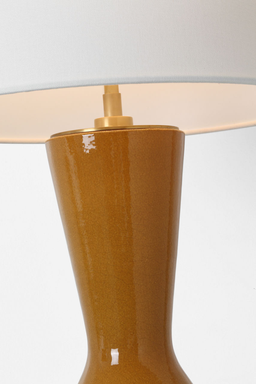 Jess 29" Table Lamp | Crackled Sienna | Linen Shade