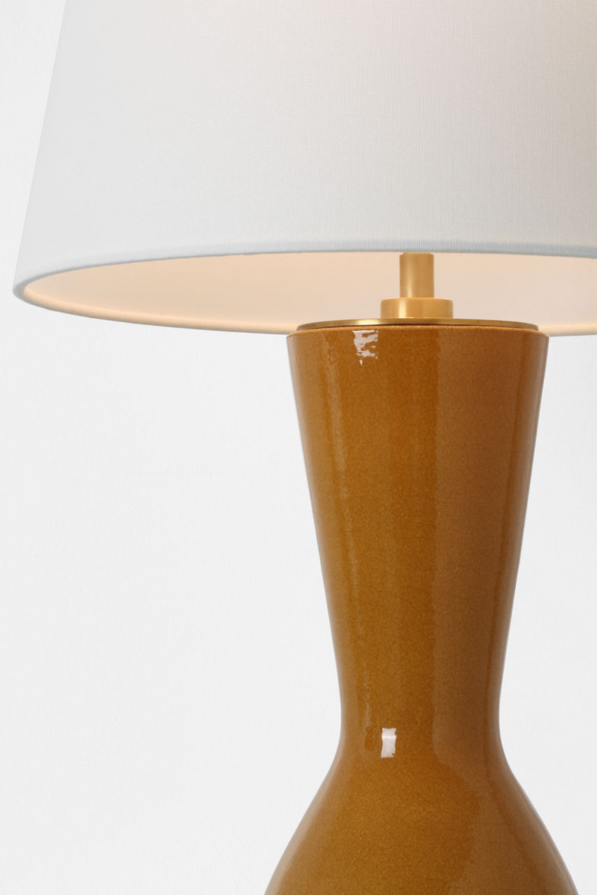 Jess 29" Table Lamp | Crackled Sienna | Linen Shade
