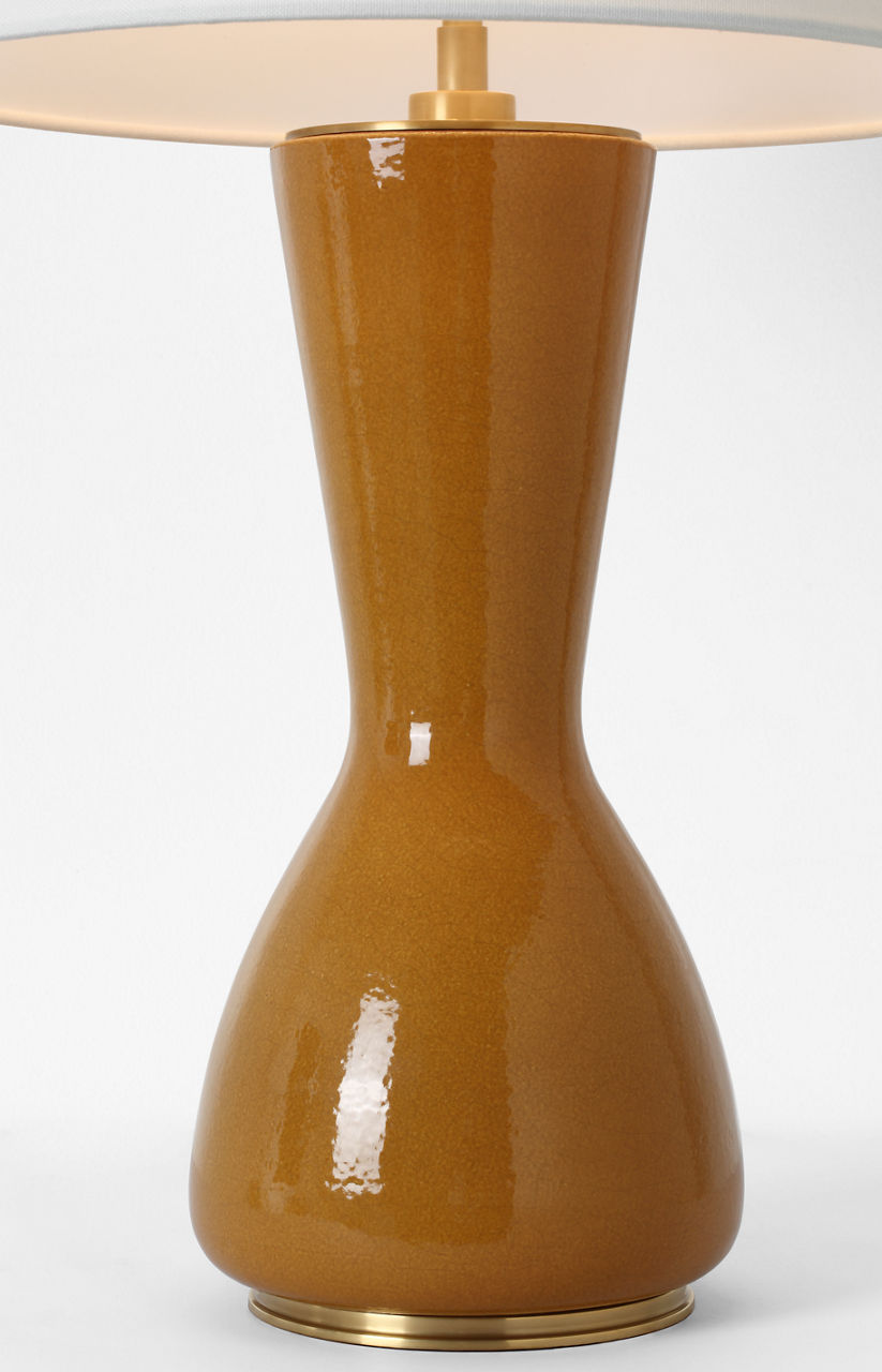Jess 29" Table Lamp | Crackled Sienna | Linen Shade