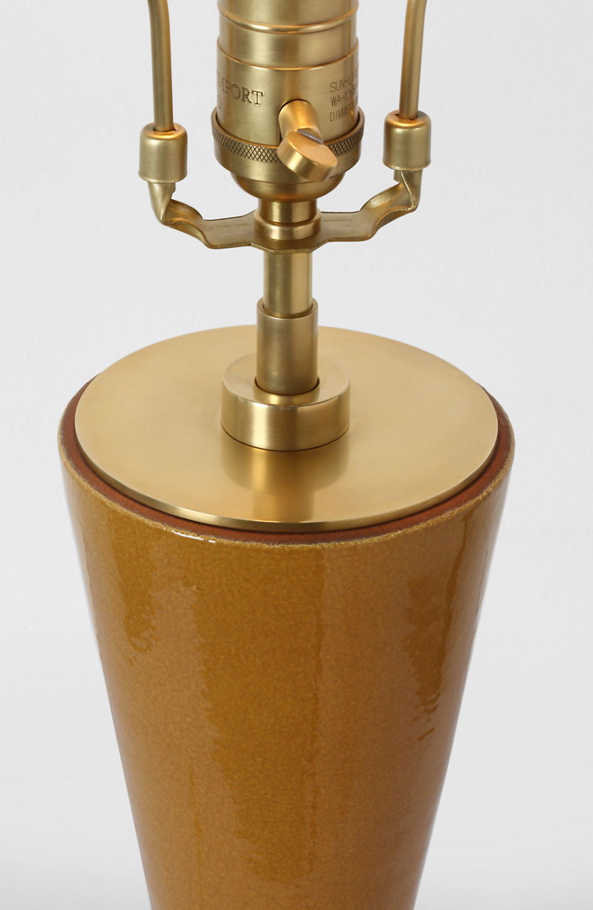 Jess 29" Table Lamp | Crackled Sienna | Linen Shade