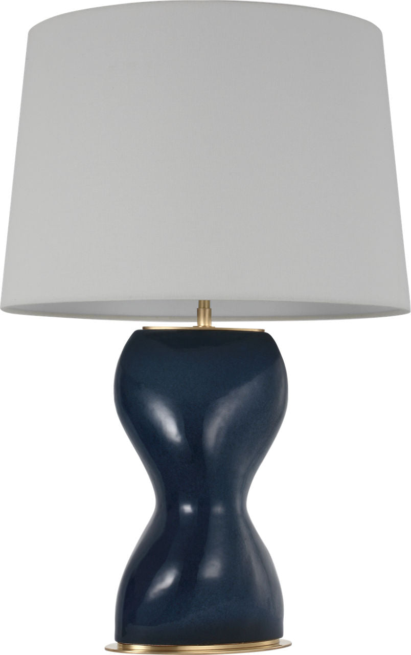 Misaki 28" Table Lamp | Sandy Midnight | Linen Shade