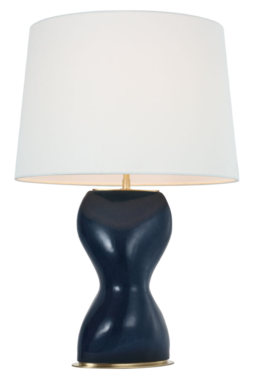 Misaki 28" Table Lamp | Sandy Midnight | Linen Shade