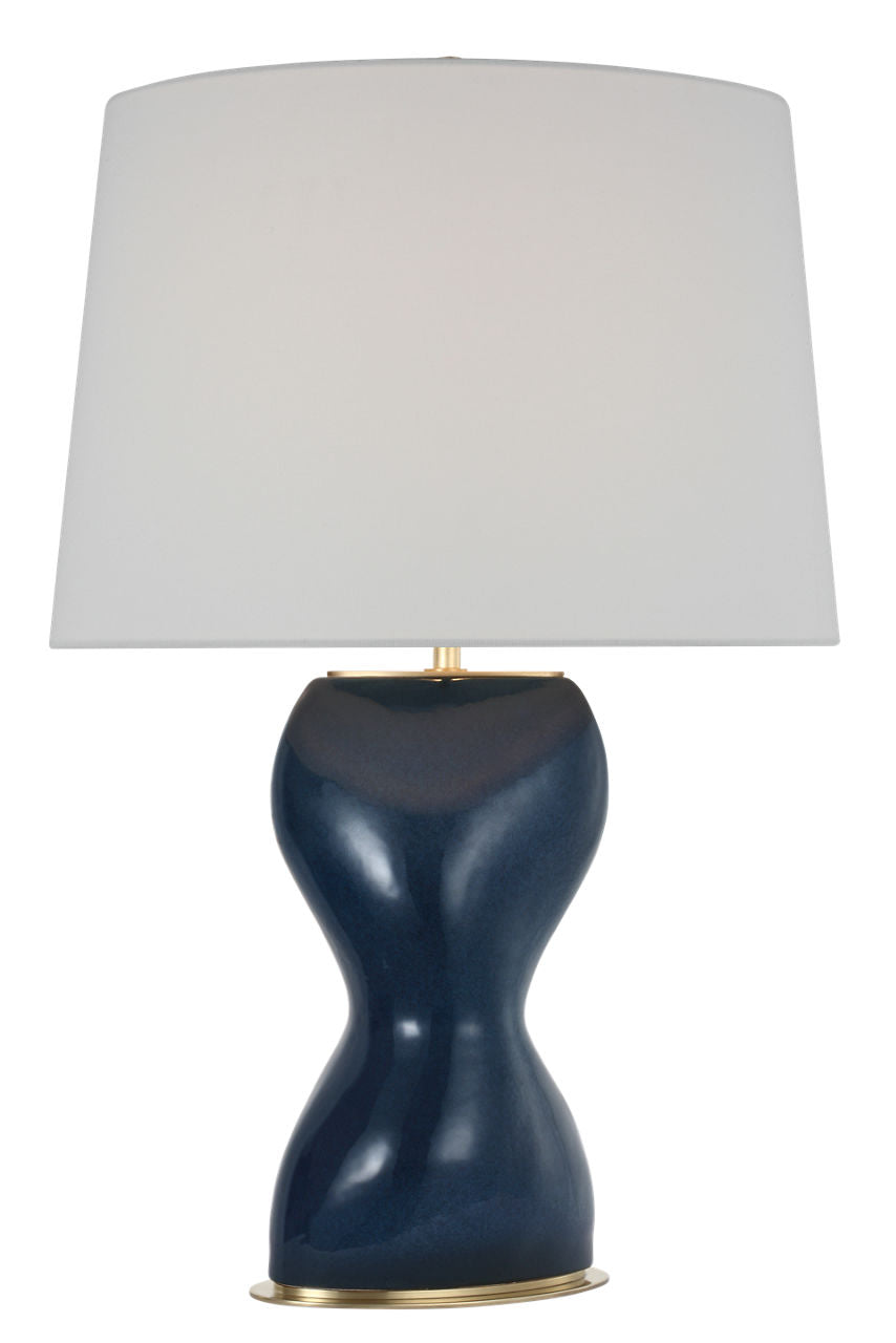 Misaki 28" Table Lamp | Sandy Midnight | Linen Shade