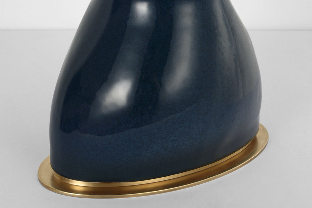 Misaki 28" Table Lamp | Sandy Midnight | Linen Shade