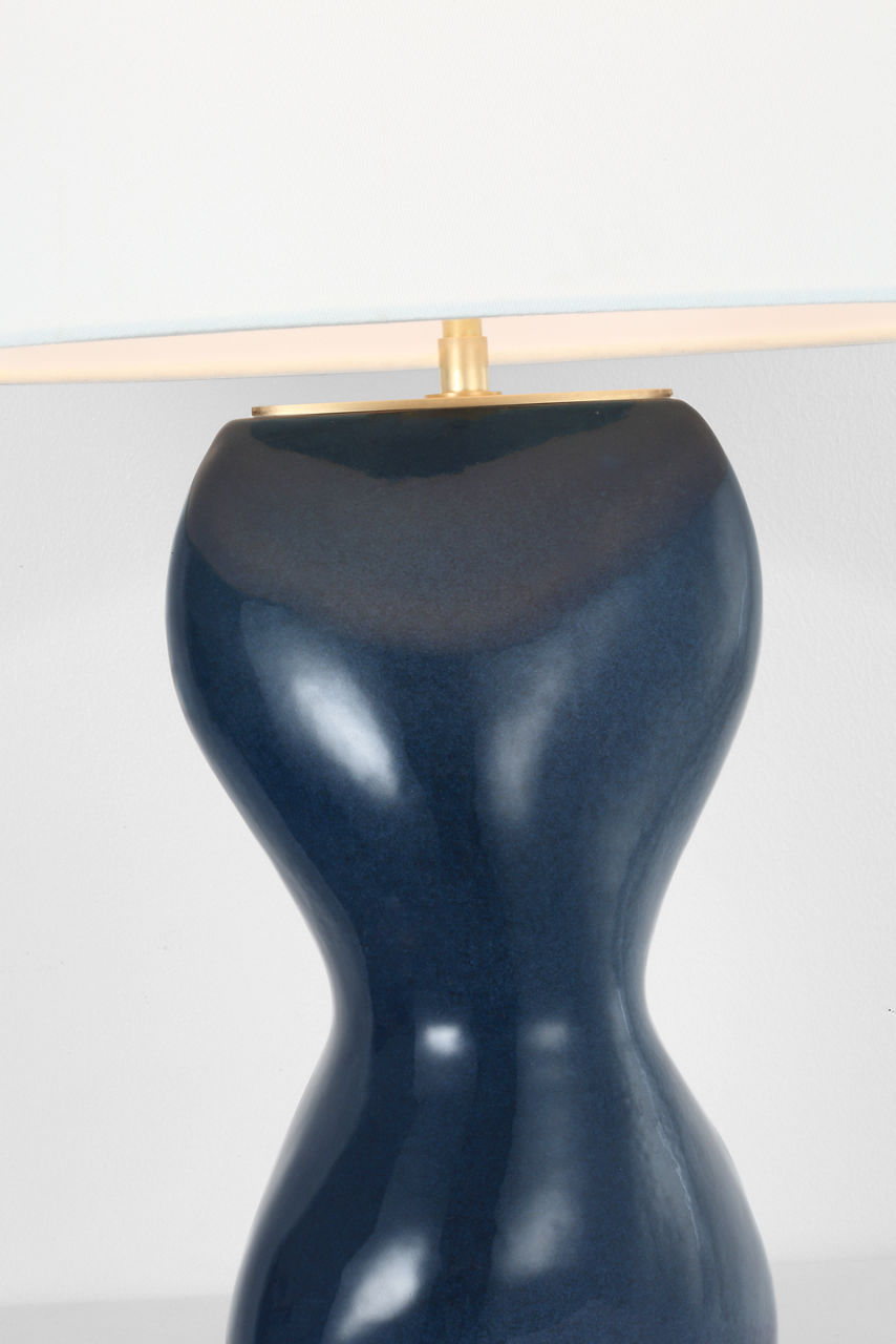Misaki 28" Table Lamp | Sandy Midnight | Linen Shade