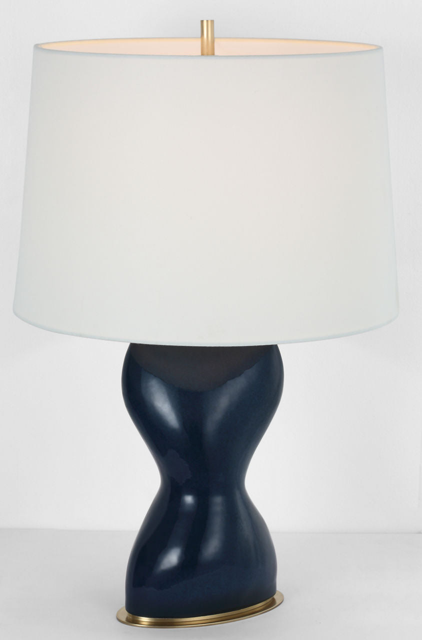 Misaki 28" Table Lamp | Sandy Midnight | Linen Shade