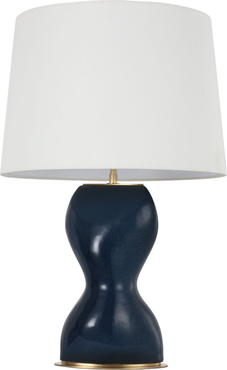 Misaki 28" Table Lamp | Sandy Midnight | Linen Shade