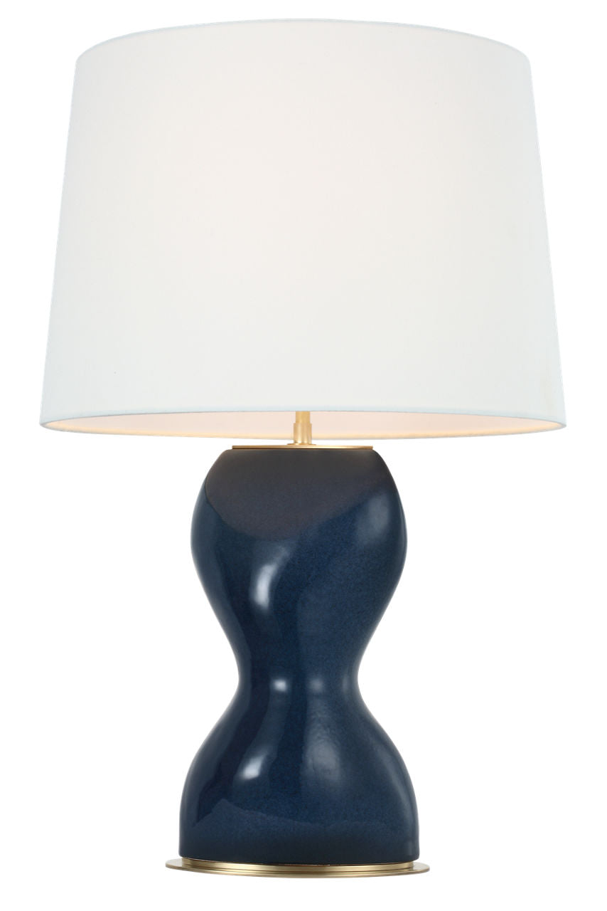 Misaki 28" Table Lamp | Sandy Midnight | Linen Shade