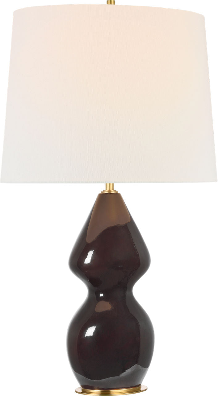 Noppon 30" Table Lamp | Black Caviar | Linen Shade