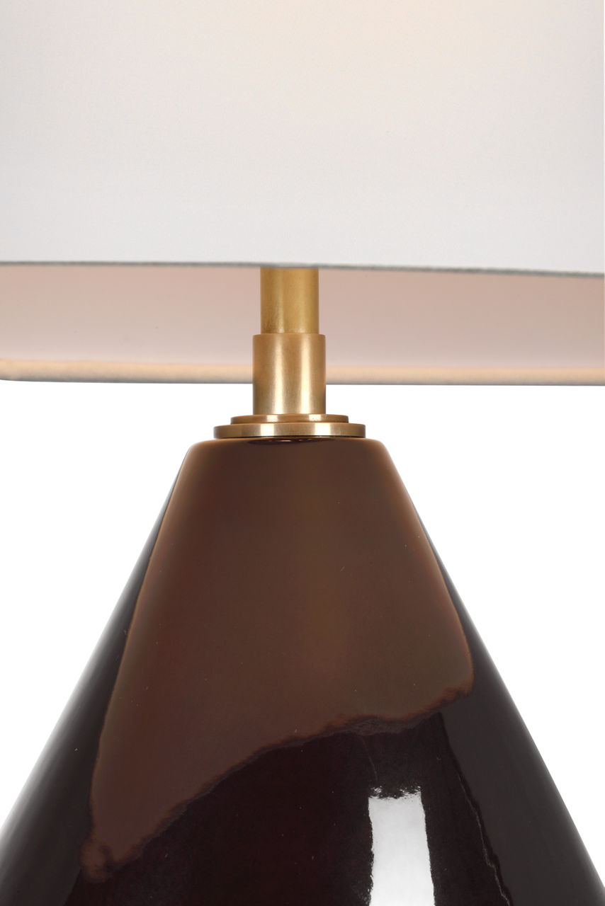 Noppon 30" Table Lamp | Black Caviar | Linen Shade